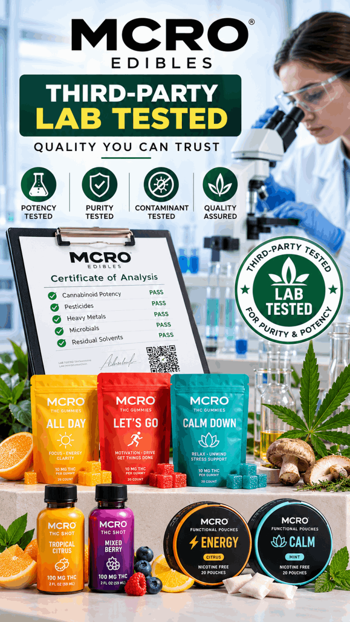 MCRO Edibles third party lab testing